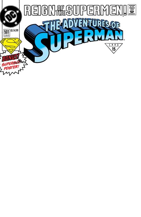 ADVENTURES OF SUPERMAN #501 FACSIMILE EDITION CVR B BLANK CARD STOCK VAR (VF/NM)