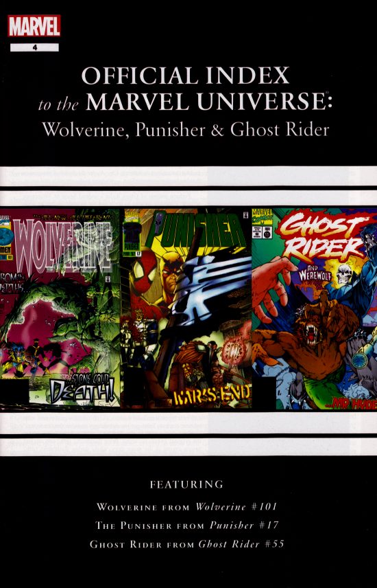 Wolverine, Punisher & Ghost Rider: Official Index to the Marvel Universe #4 2012