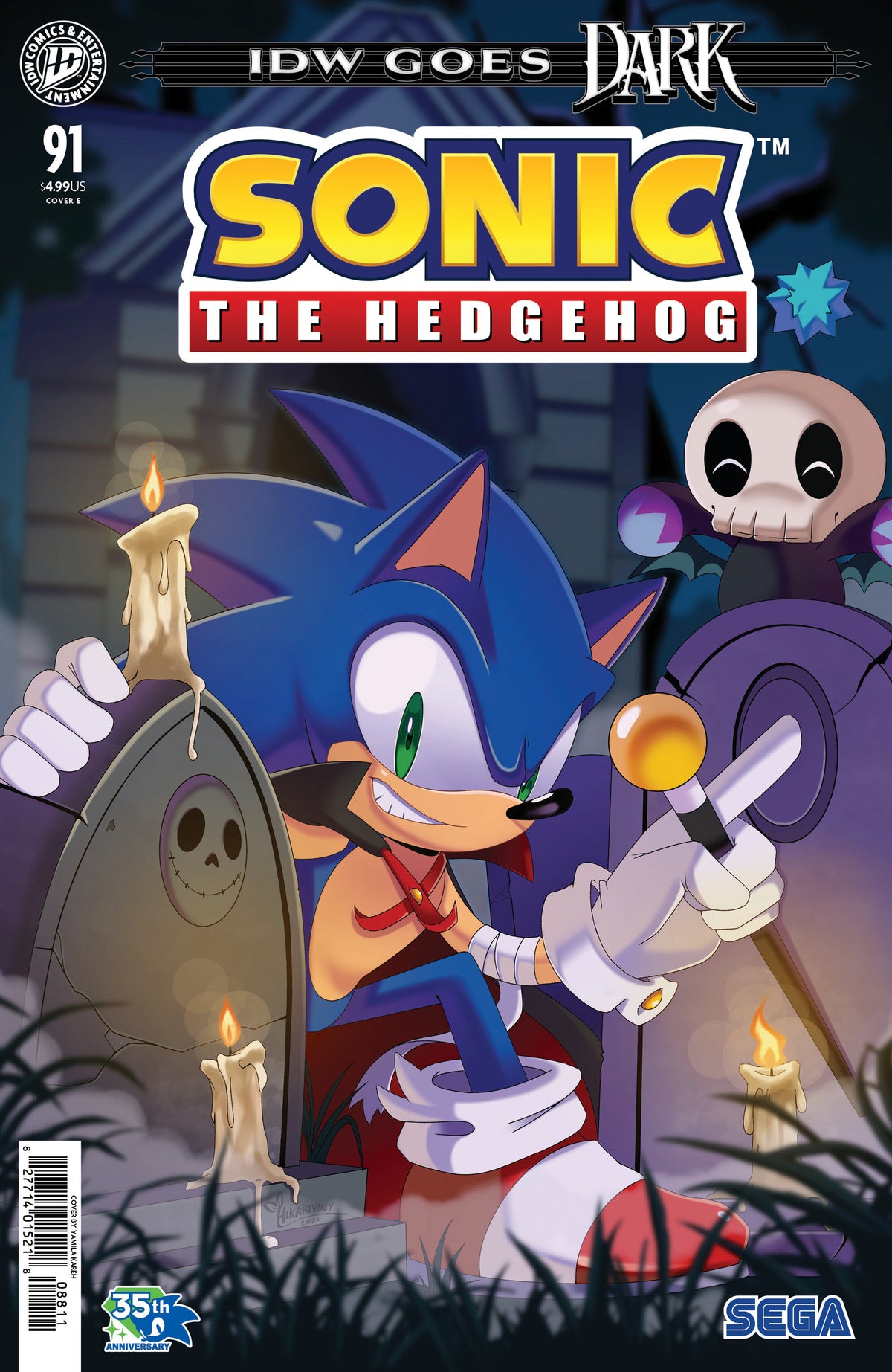 Sonic the Hedgehog #91 Variant E (Kareh IDW Goes Dark Variant) (VF/NM) - Packrat Comics