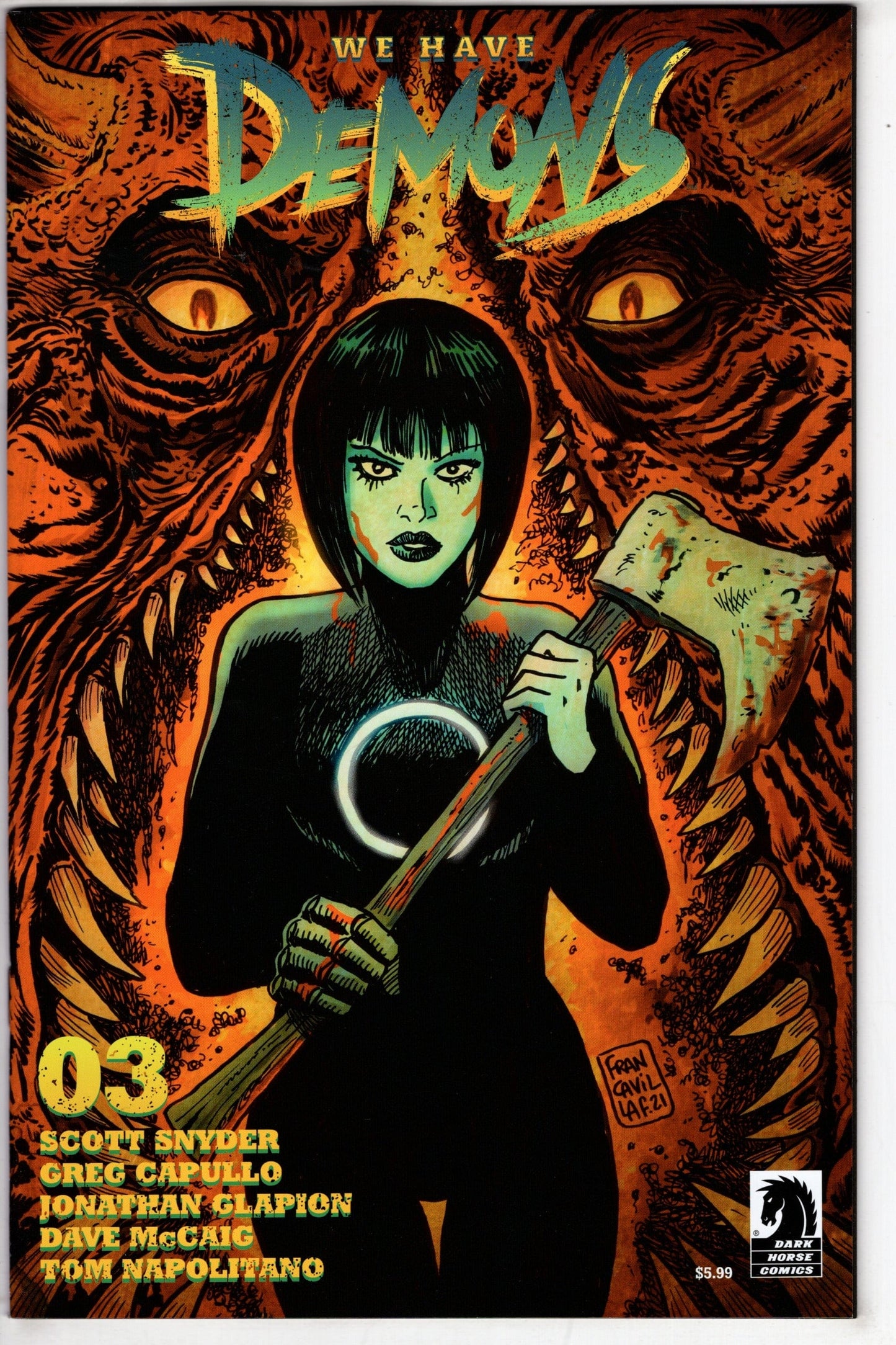 DARK HORSE COMICS COMIC BOOK WE HAVE DEMONS #3 (OF 3) CVR B FRANCAVILLA (MR)
