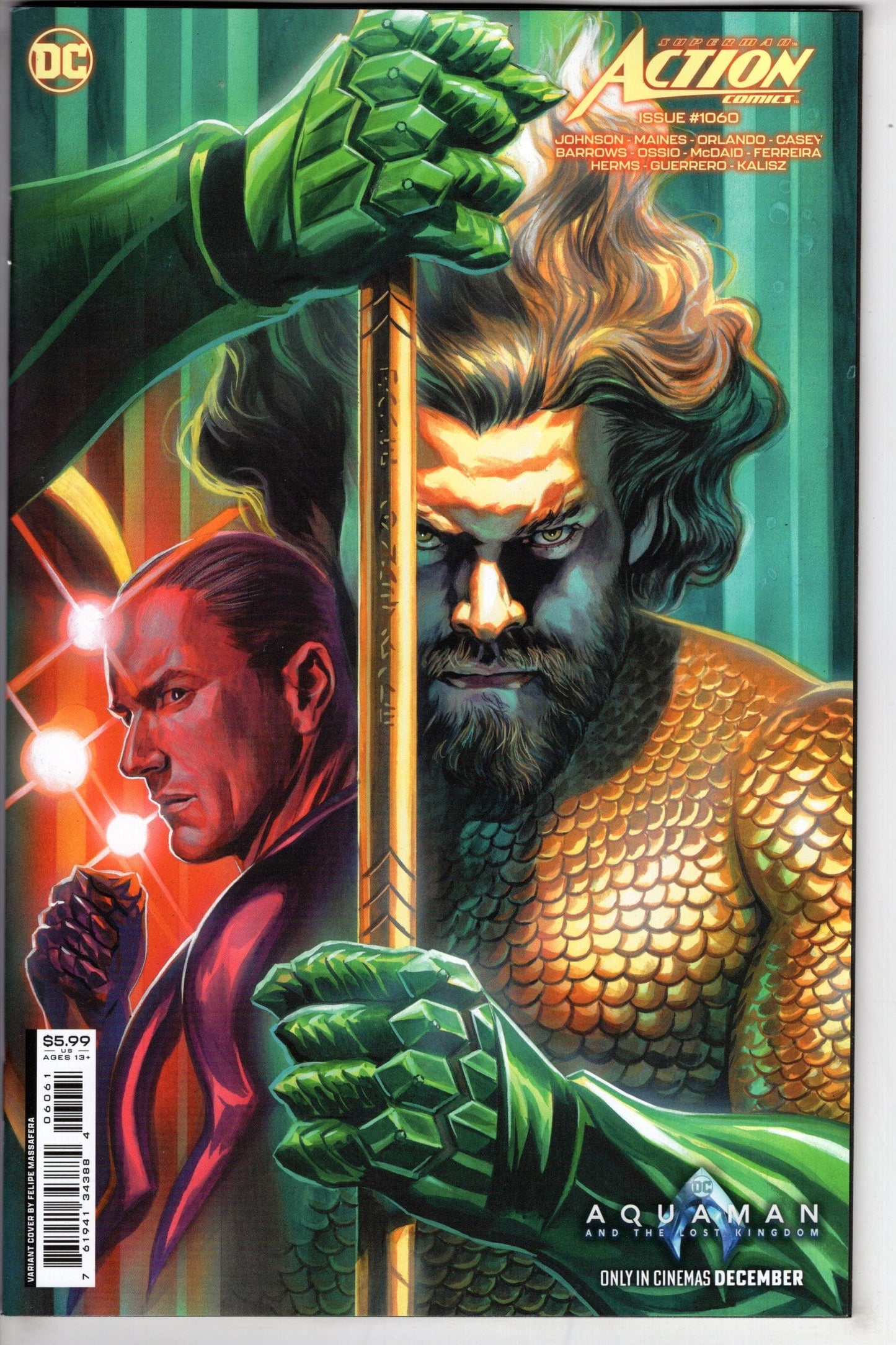 DC Comics COMIC BOOK Action Comics #1060 Cover D Felipe Massafera Aquaman And The Lost Kingdom Card Stock Variant (Titans Beast World)