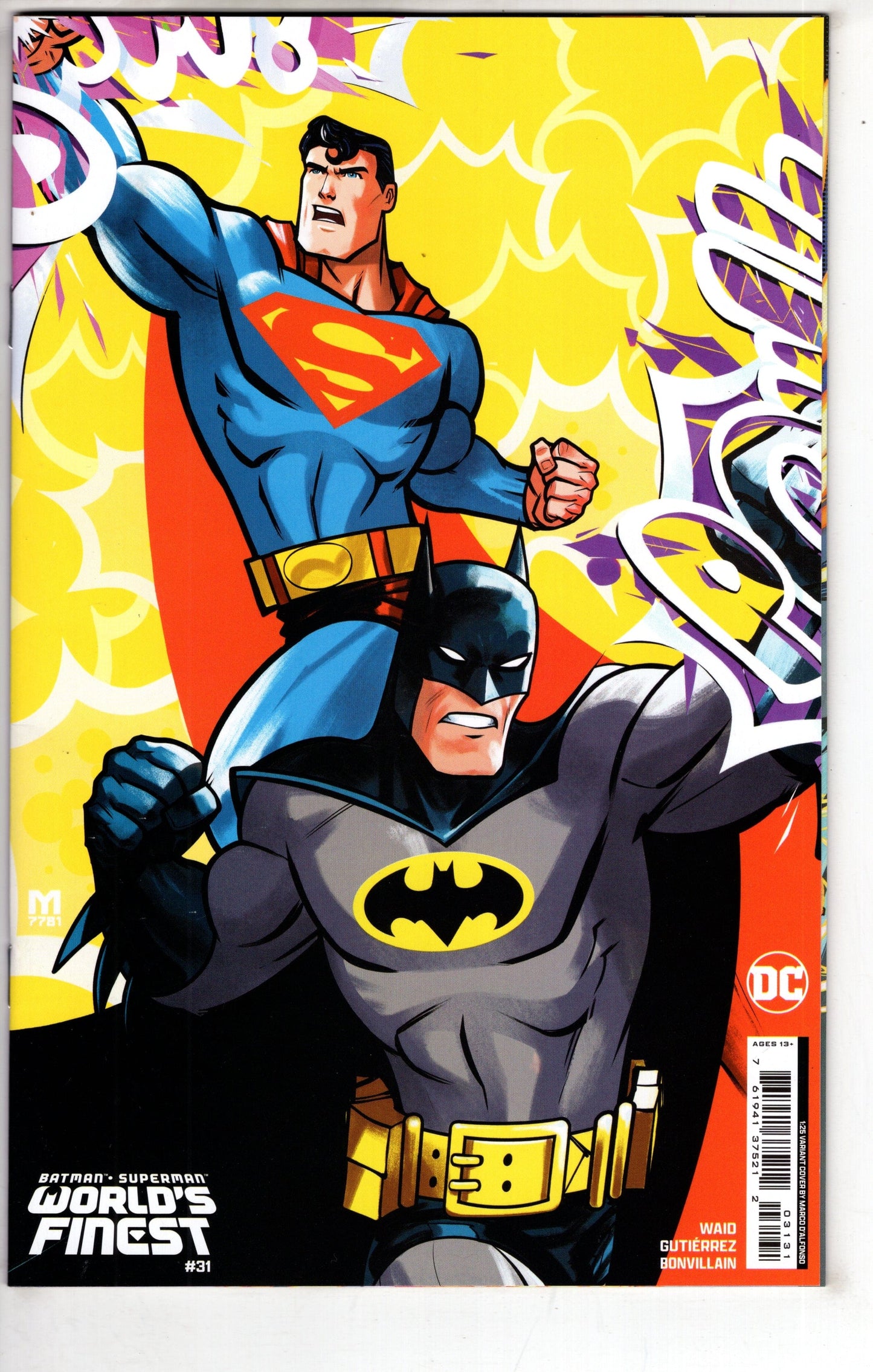 DC Comics COMIC BOOK Batman Superman Worlds Finest #31 Cover G 1 in 25 Marco Dalfonso Card Stock Variant