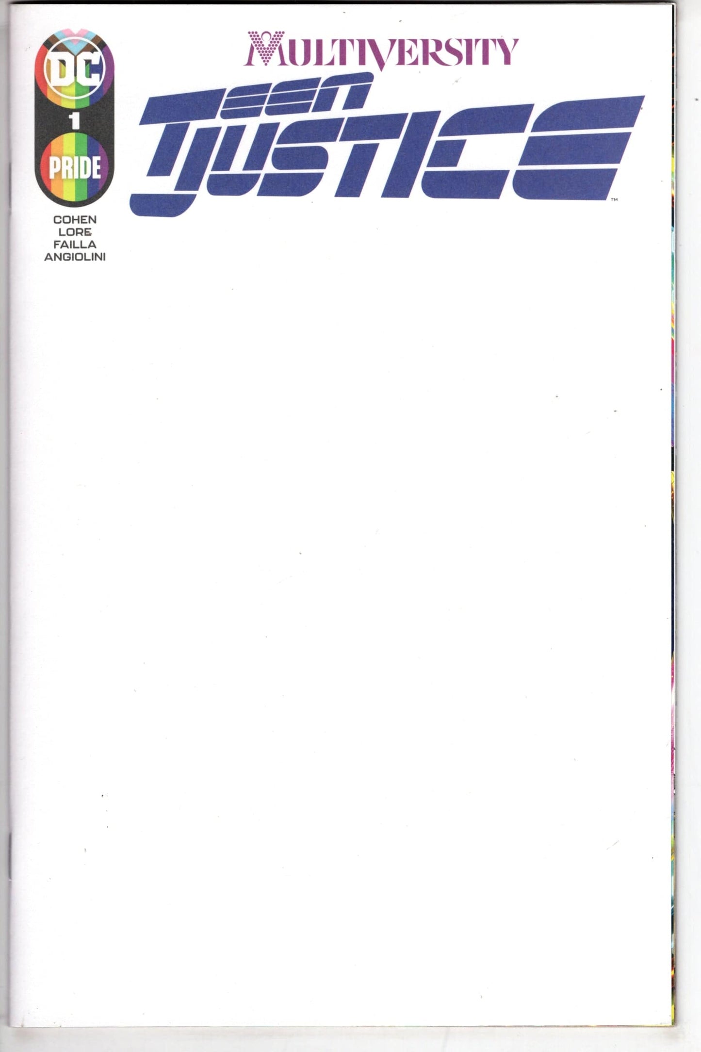 DC COMICS COMIC BOOK MULTIVERSITY TEEN JUSTICE #1 CVR D BLANK