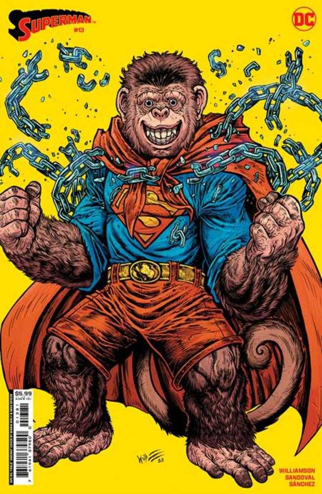 DC Comics COMIC BOOK Superman #13 Cover F Maria Wolf April Fools Beppo The Super Monkey Card Stock Variant (House Of Brainiac)