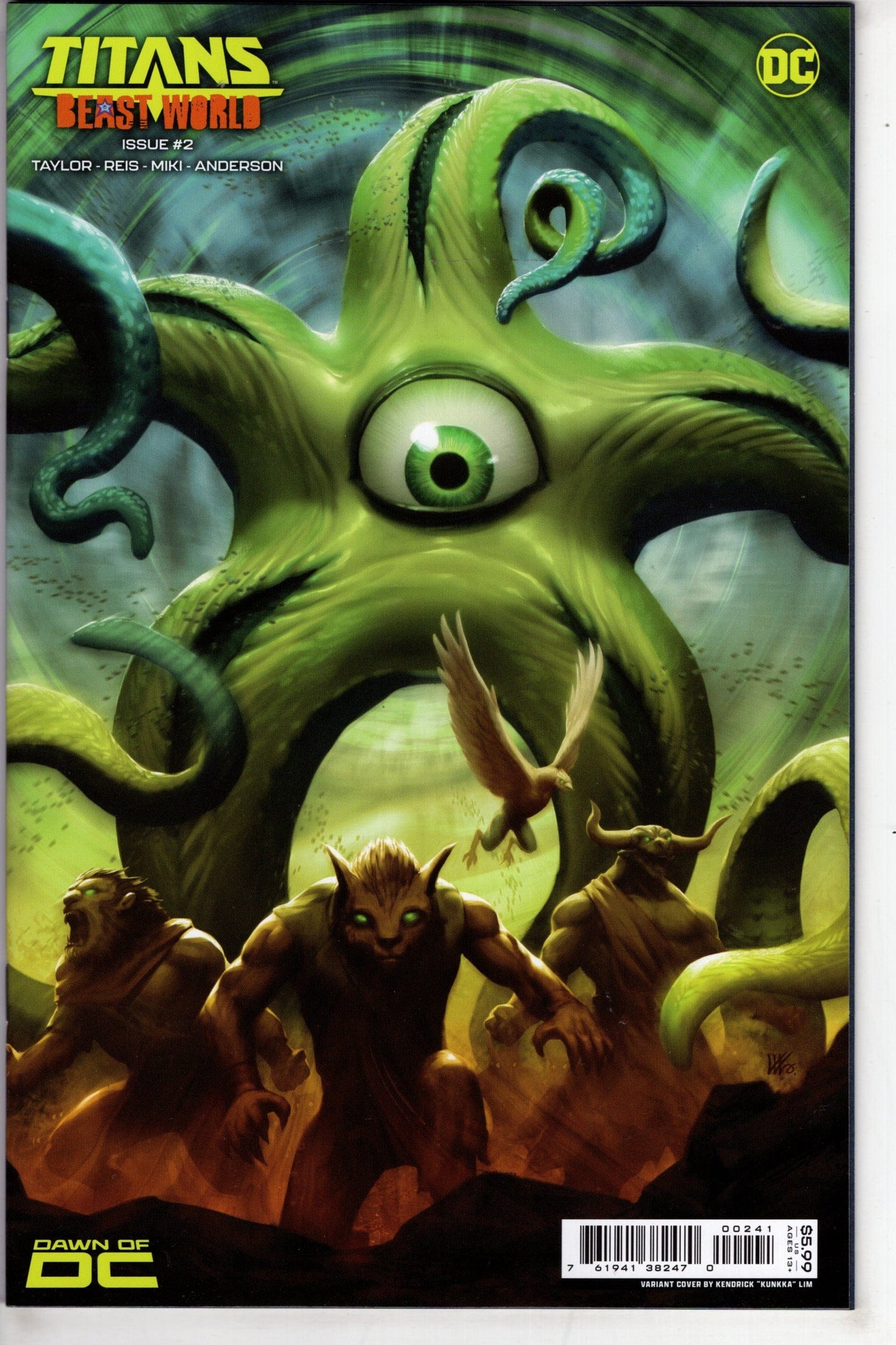 DC Comics COMIC BOOK Titans Beast World #2 (Of 6) Cover C Kendrick Kunkka Lim Card Stock Variant