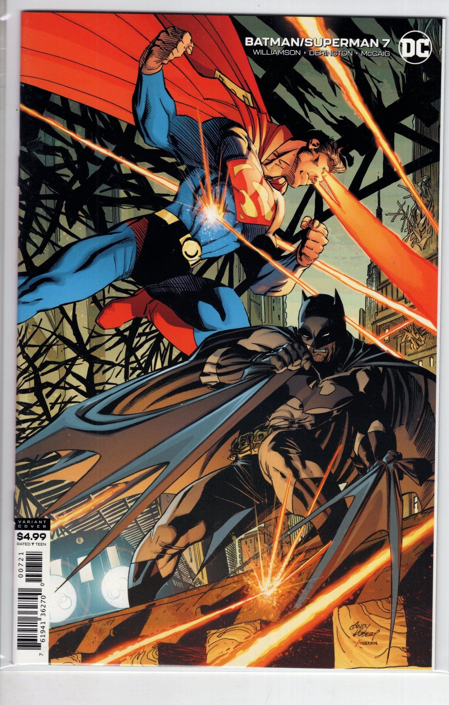 DC COMICS DC COMICS BATMAN SUPERMAN #7 CARD STOCK ANDY KUBERT VAR ED