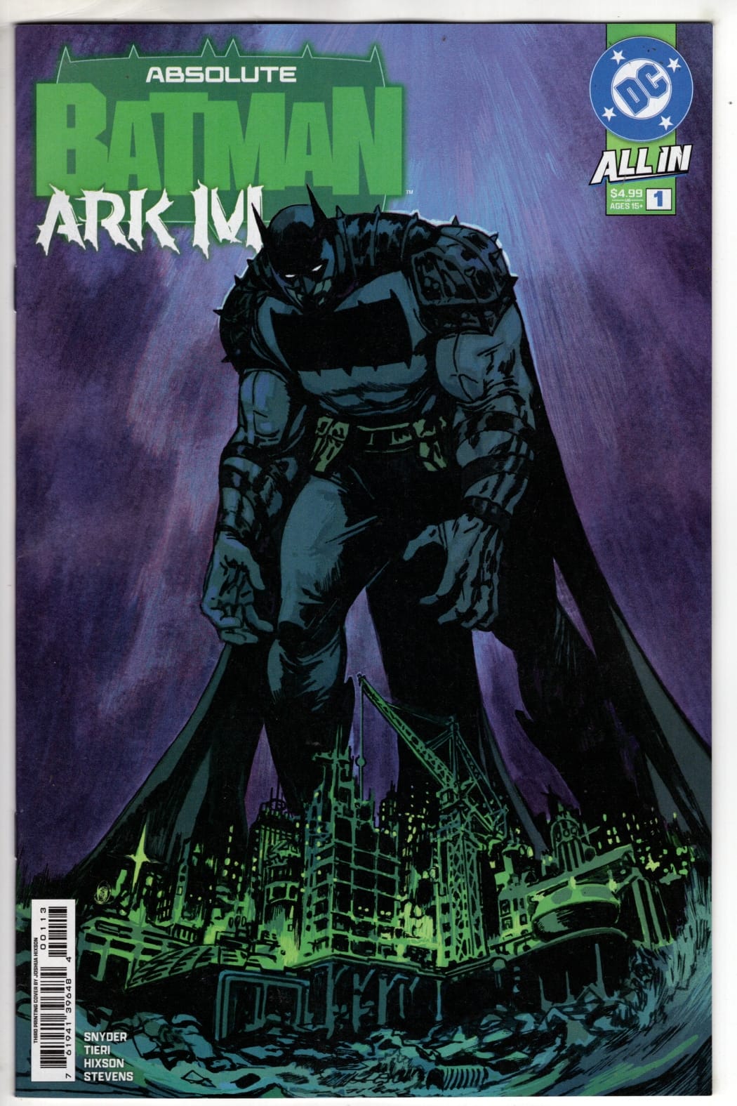DC Comics NEW THIS WEEK ABSOLUTE BATMAN ARK-M SPECIAL #1 (ONE SHOT) Third Printing Cvr A Joshua Hixson (VF/NM)
