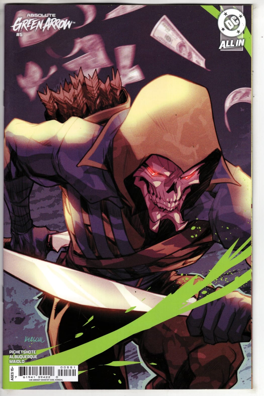 DC Comics NEW THIS WEEK ABSOLUTE GREEN ARROW #5 (OF 6) CVR E INC 1:25 KARL KERSCHL CARD STOCK VAR (VF/NM)