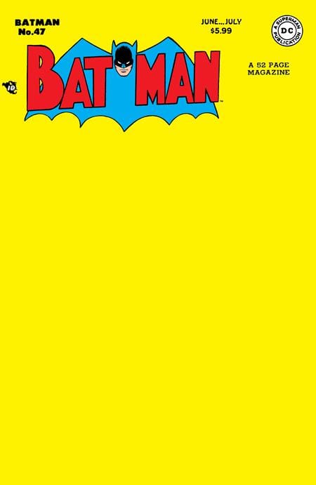 DC Comics NEW THIS WEEK BATMAN #47 FACSIMILE EDITION CVR C BLANK CARD STOCK VAR