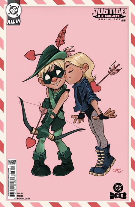 DC Comics NEW THIS WEEK JUSTICE LEAGUE UNLIMITED #16 CVR F CHRISSIE ZULLO VALENTINES DAY CARD STOCK VAR (DC K.O.) (VF/NM)