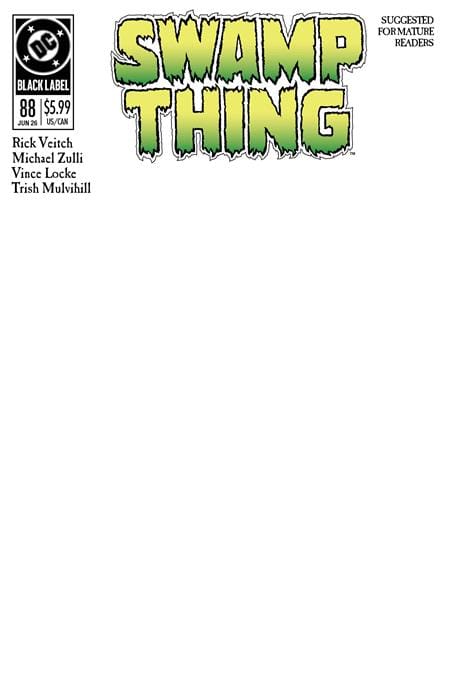 DC Comics NEW THIS WEEK SWAMP THING 1989 #1 (OF 4) CVR C BLANK CARD STOCK VAR (MR) (VF/NM)
