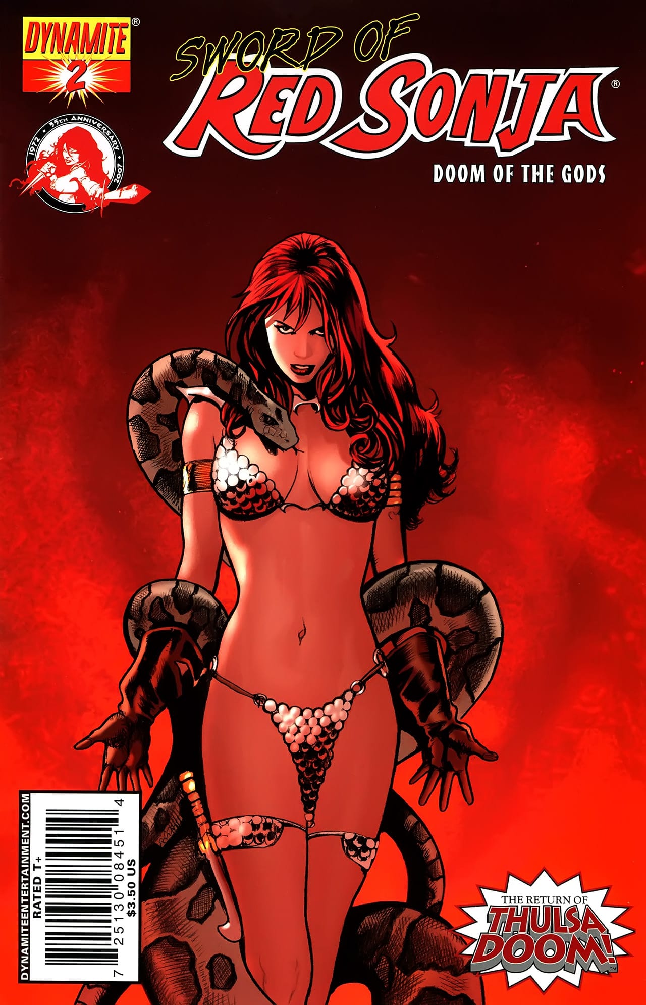 Dynamite Entertainment COMIC BOOK Sword of Red Sonja: Doom of the Gods #2 - CVR A (VF)