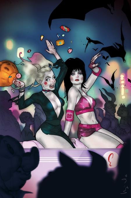 DYNAMITE Entertainment NEW THIS WEEK HARLEY QUINN X ELVIRA #6 CVR I INC 1:10 BEN CALDWELL VIRGIN VAR (VF/NM)