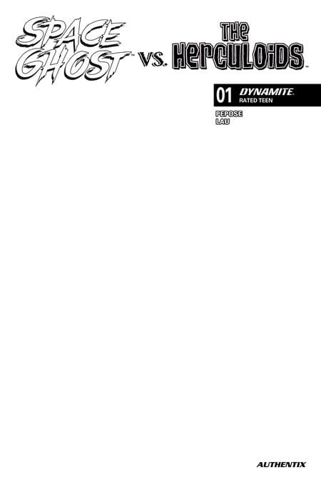 DYNAMITE Entertainment NEW THIS WEEK SPACE GHOST VS THE HERCULOIDS #1 CVR F BLANK AUTHENTIX VAR (VF/NM)