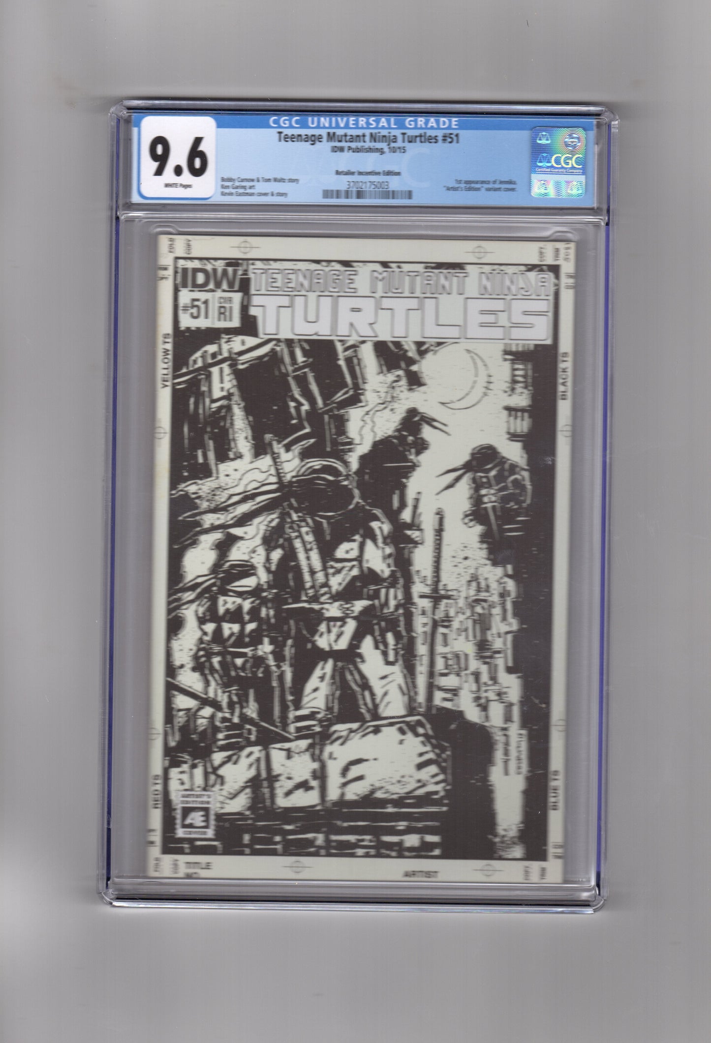 IDW PUBLISHING CGC Comic Teenage Mutant Ninja Turtles #51 RI Variant CGC 9.6