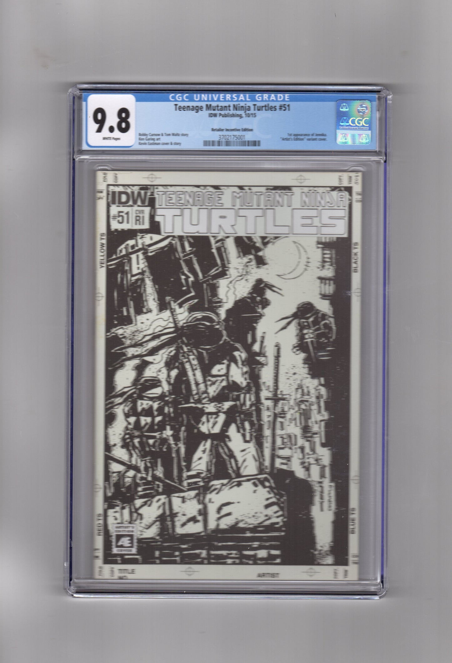 IDW PUBLISHING CGC Comic Teenage Mutant Ninja Turtles #51 RI Variant CGC 9.8