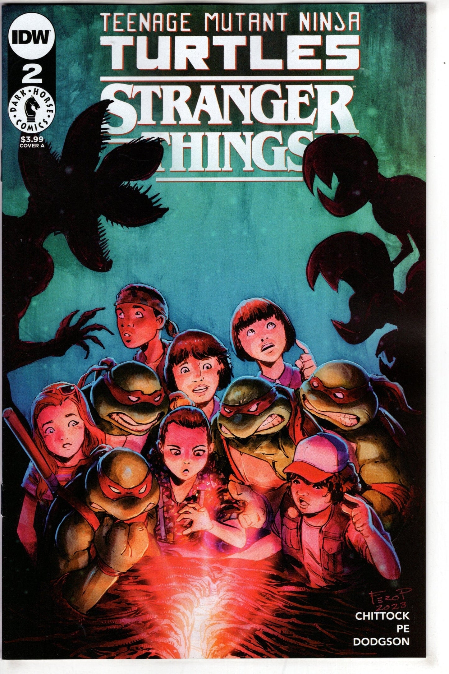 IDW PUBLISHING COMIC BOOK TMNT X STRANGER THINGS #2 CVR A PE