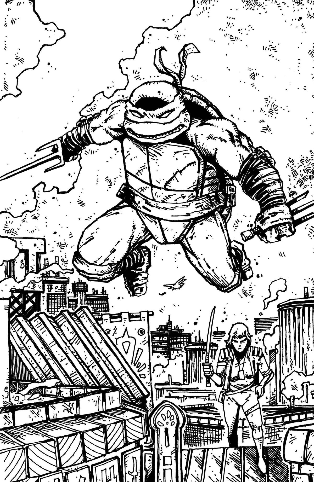 IDW Publishing NEW THIS WEEK Teenage Mutant Ninja Turtles #22 Variant RI (10) (Eastman & Bishop B&W Full Art) (VF/NM)