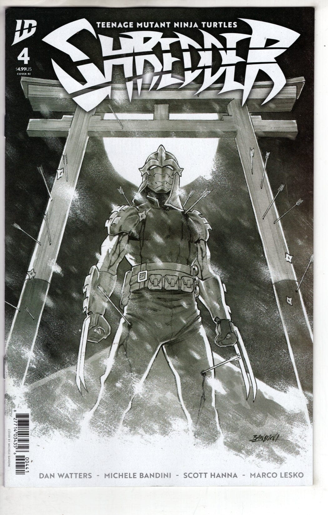 IDW Publishing NEW THIS WEEK Teenage Mutant Ninja Turtles: Shredder #4 Variant RI (10) (Bandini B&W) (VF/NM)