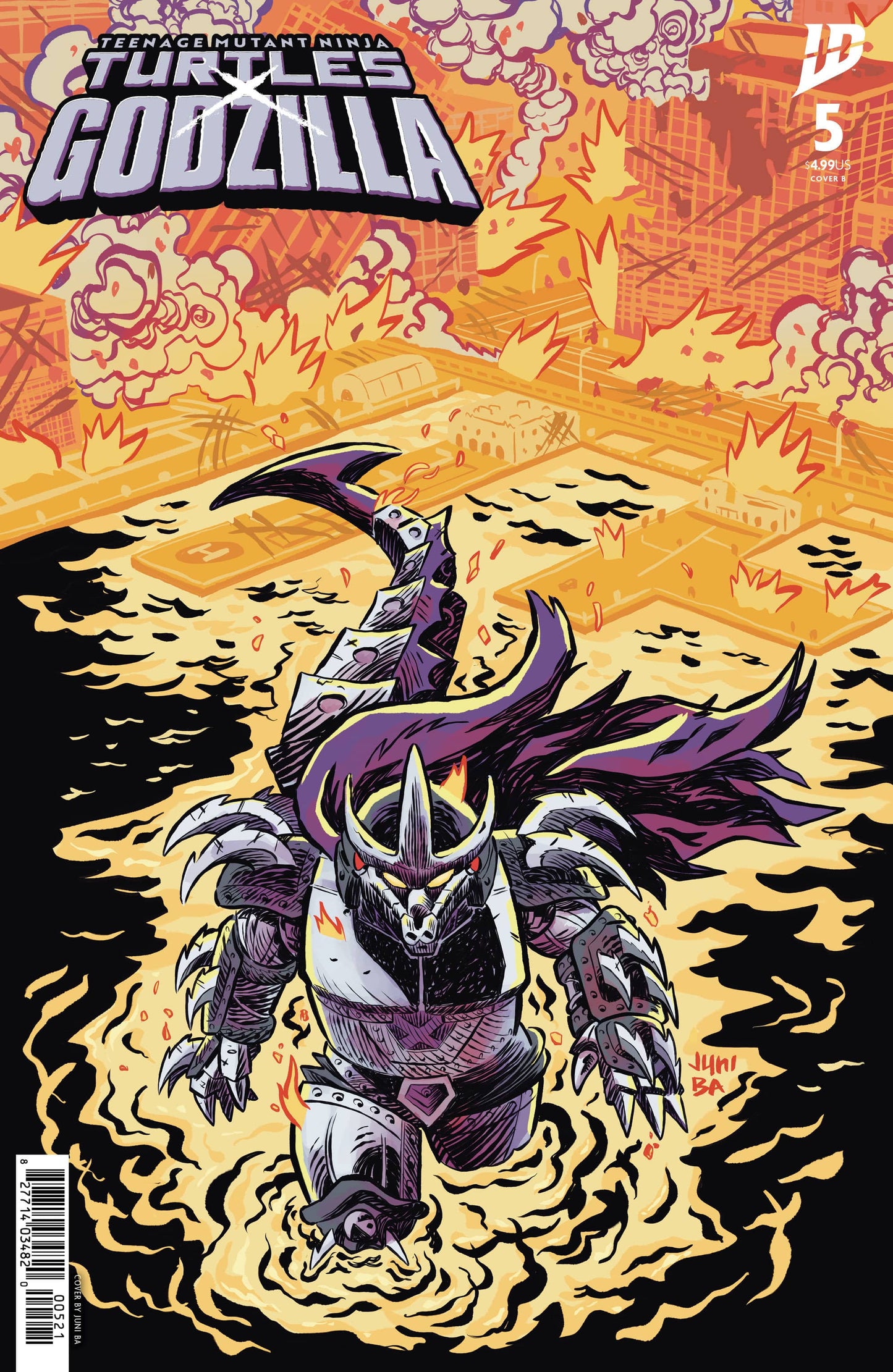 IDW Publishing NEW THIS WEEK Teenage Mutant Ninja Turtles x Godzilla #5 Variant B (Ba) (VF/NM)
