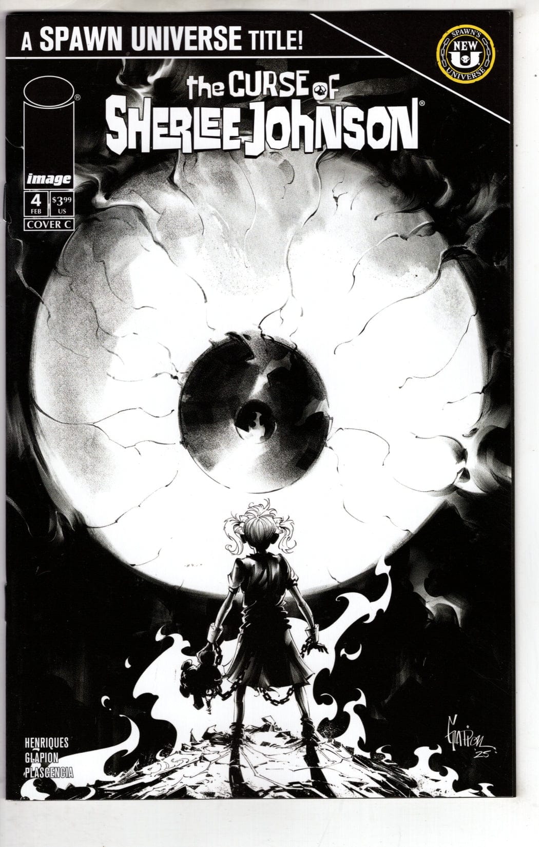 Image Comics NEW THIS WEEK SPAWN THE CURSE OF SHERLEE JOHNSON #4 CVR C JONATHAN GLAPION B&W VAR (VF/NM)