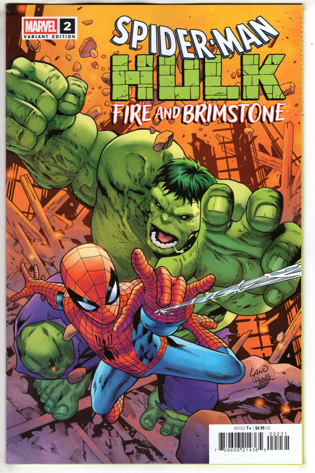 SPIDER-MAN/HULK: FIRE AND BRIMSTONE #2 GREG LAND VARIANT (VF/NM)