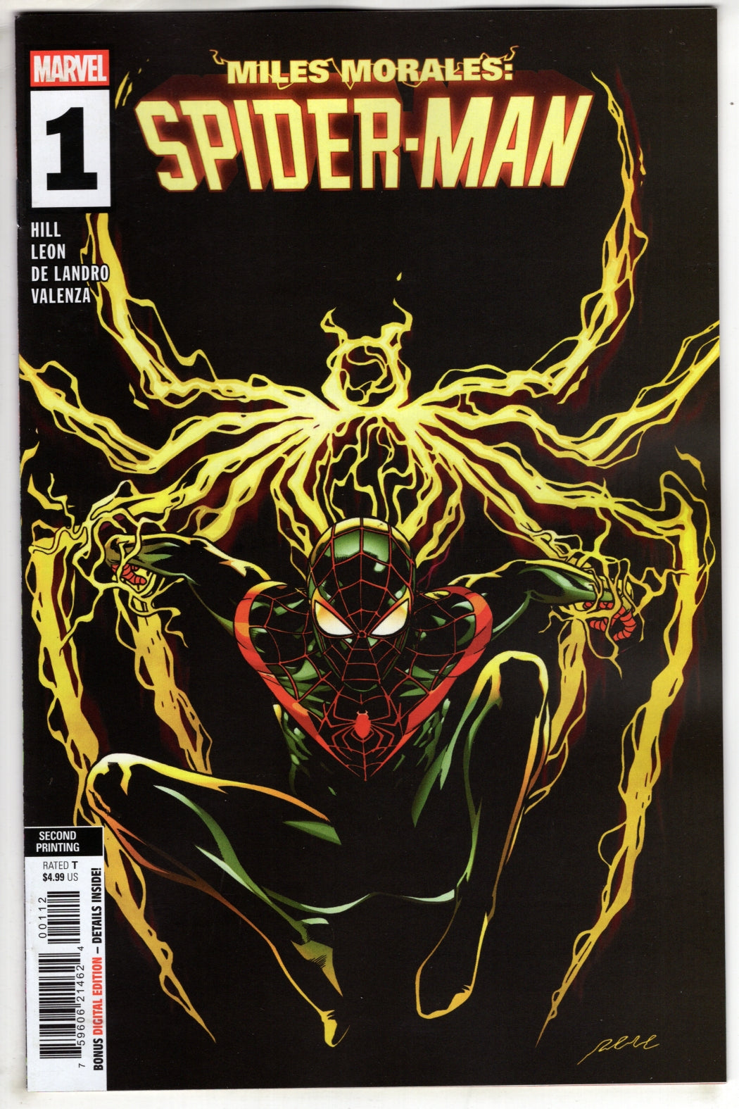 MILES MORALES: SPIDER-MAN #1 PERE PEREZ 2ND PRINTING VARIANT (VF/NM)