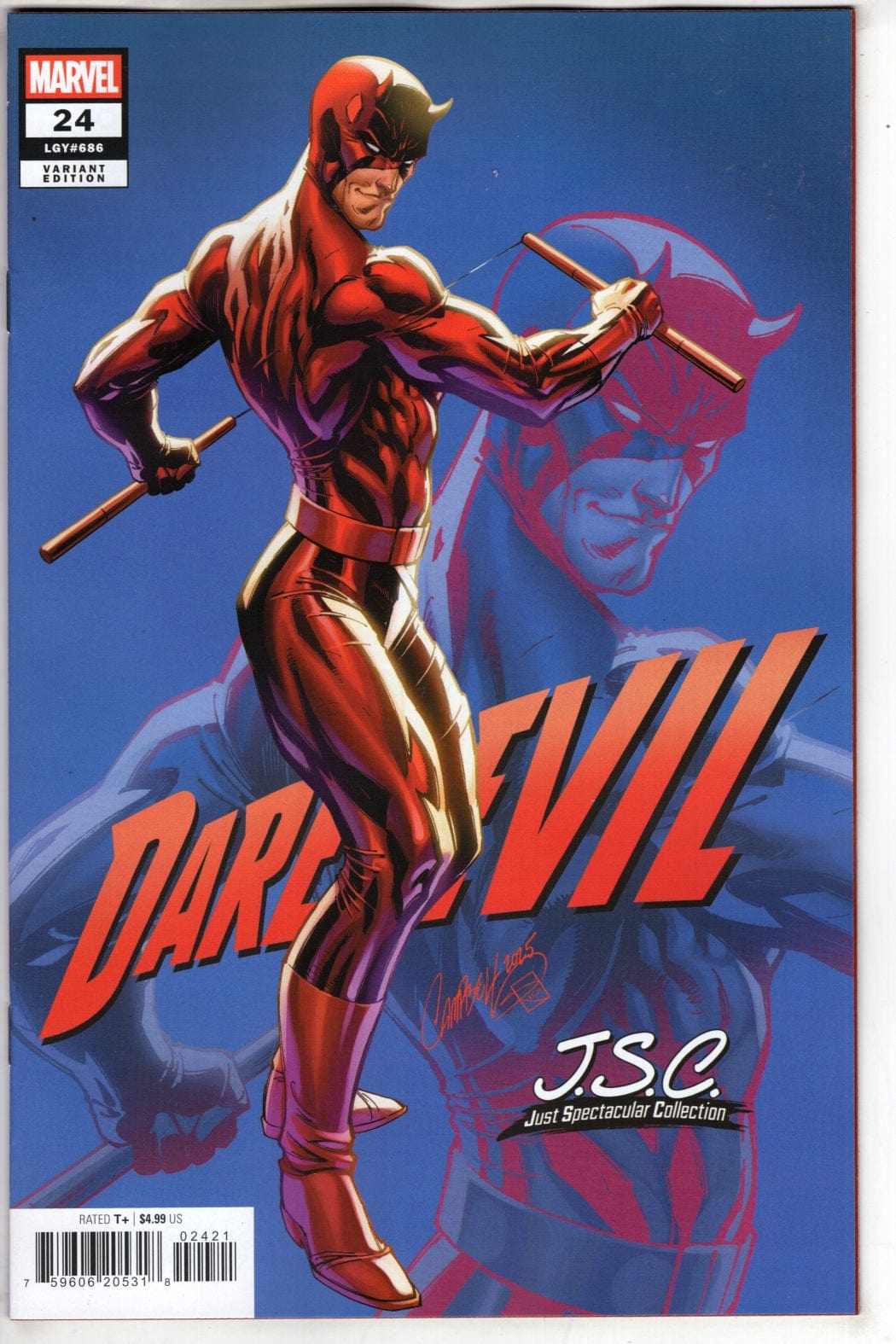 Marvel COMIC BOOK DAREDEVIL #24 J. SCOTT CAMPBELL JUST SPECTACULAR COLLECTION VARIANT