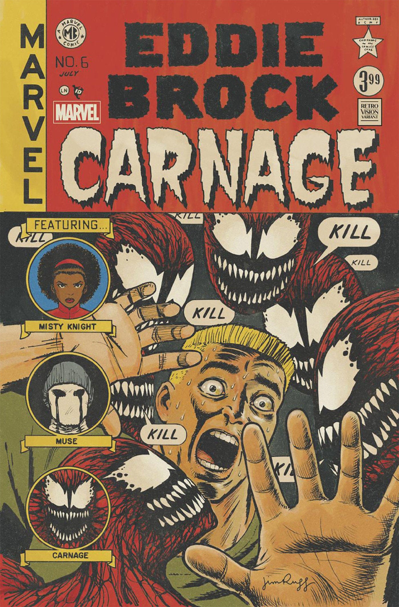 Marvel COMIC BOOK EDDIE BROCK: CARNAGE #6 JIM RUGG RETROVISION VARIANT