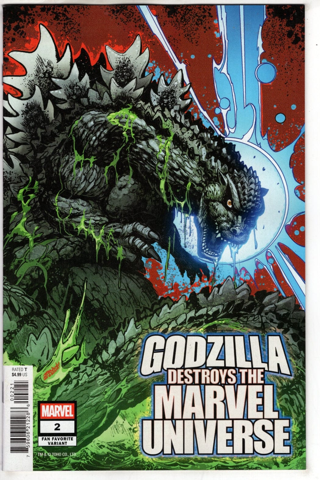 Marvel COMIC BOOK GODZILLA DESTROYS THE MARVEL UNIVERSE #2 JEFF ZORNOW FAN FAVORITE VARIANT