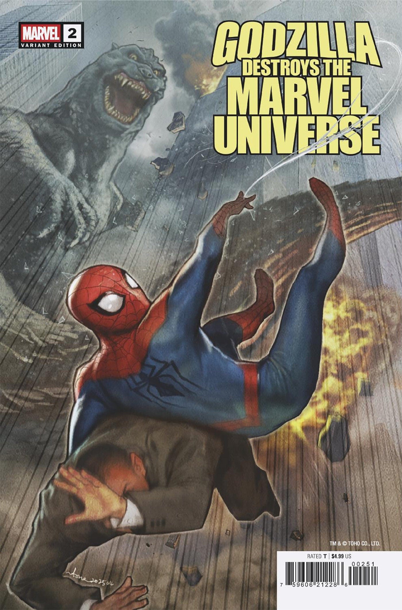 Marvel COMIC BOOK GODZILLA DESTROYS THE MARVEL UNIVERSE #2 STONEHOUSE VARIANT