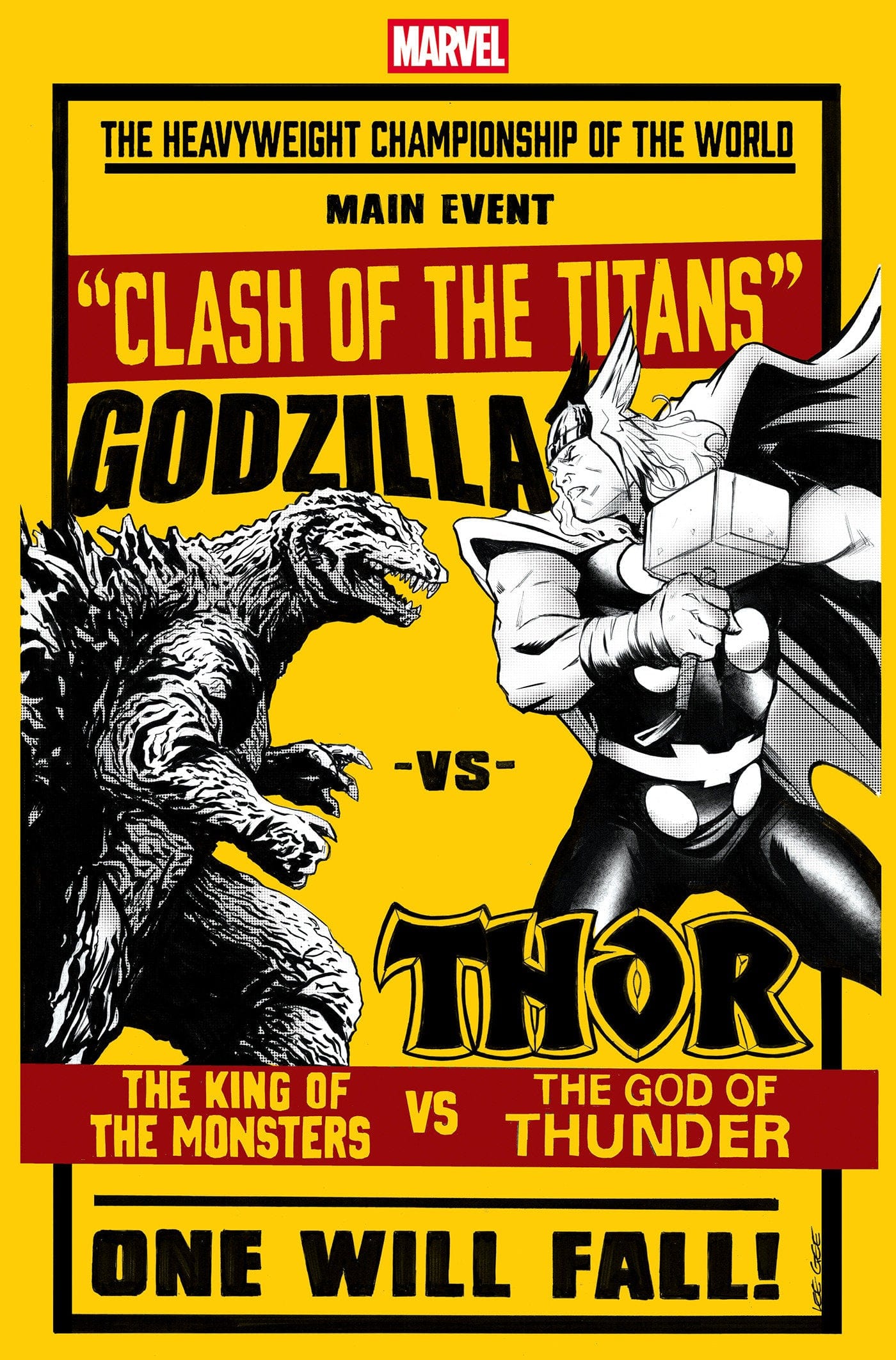 Marvel COMIC BOOK GODZILLA VS. THOR #1 LEE GARBETT VERSUS VARIANT