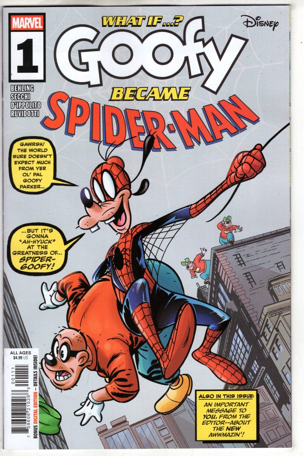 Marvel COMIC BOOK MARVEL & DISNEY: WHAT IF...? GOOFY BECAME SPIDER-MAN #1