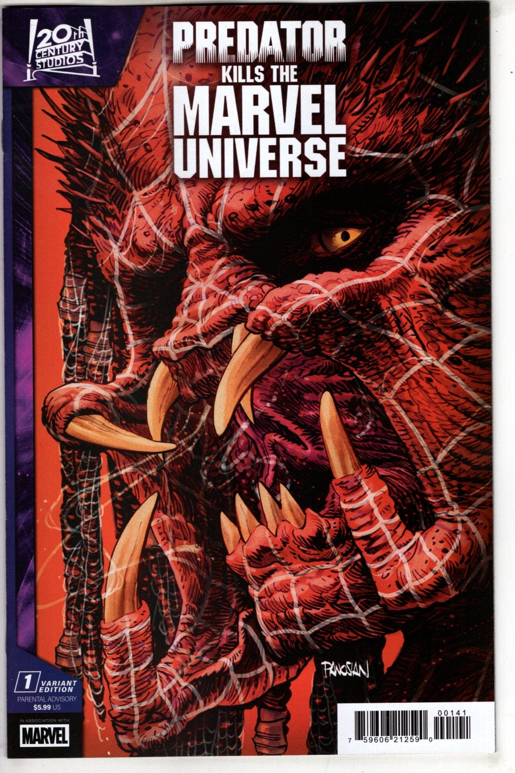 Marvel COMIC BOOK PREDATOR KILLS THE MARVEL UNIVERSE #1 DAN PANOSIAN VARIANT