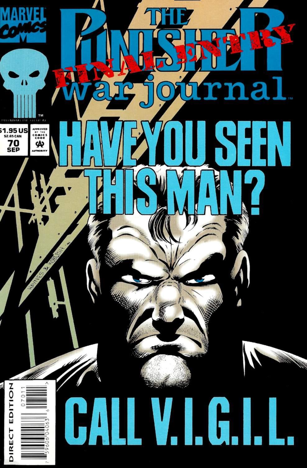 Marvel COMIC BOOK The Punisher War Journal #70 (VF)