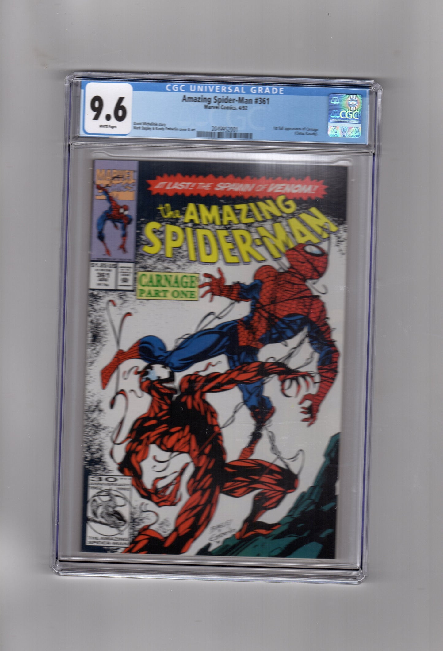 Marvel Comics CGC Comic AMAZING SPIDER-MAN #361 CGC 9.6