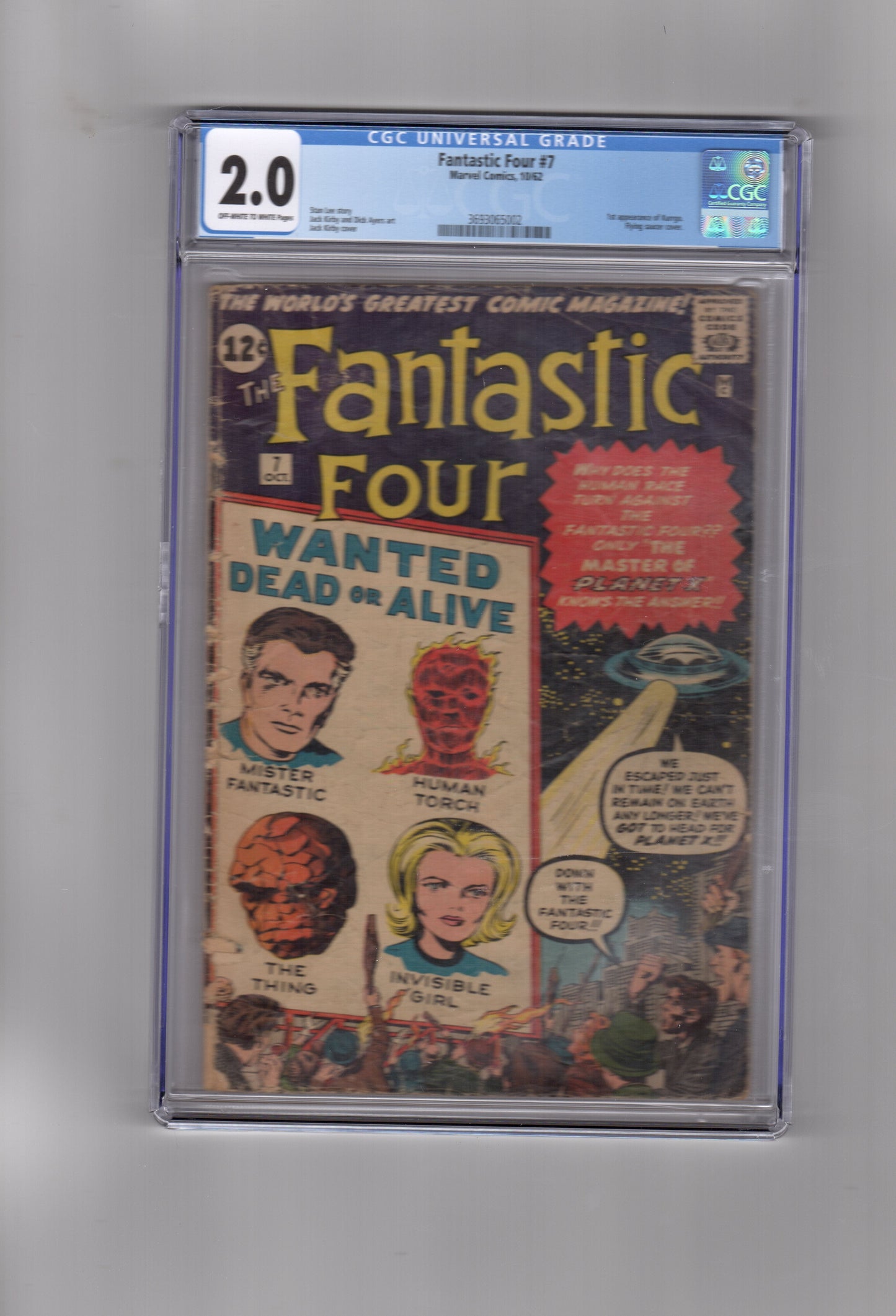 Marvel Comics CGC Comic FANTASTIC FOUR #7 CGC 2.0