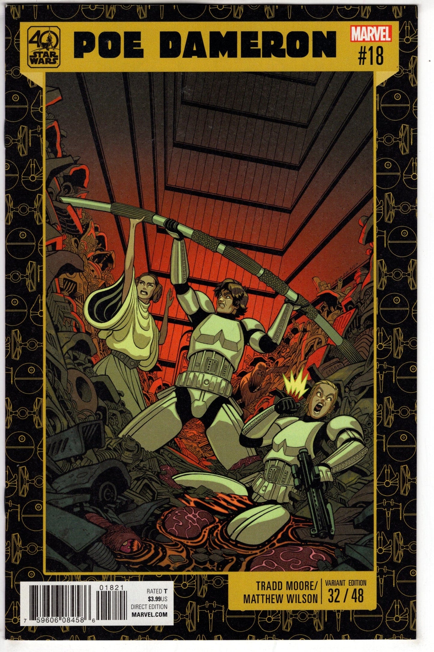 MARVEL COMICS STAR WARS POE DAMERON #18 MOORE STAR WARS 40TH ANNIV VAR