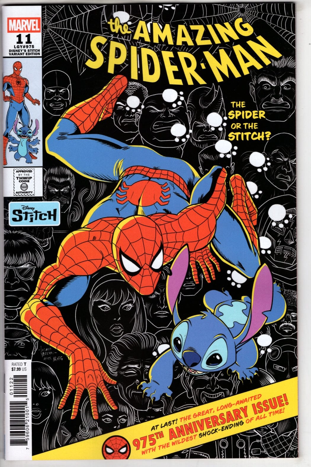 Marvel NEW LAST WEEK AMAZING SPIDER-MAN #11 LUCIANO VECCHIO DISNEY STITCH VARIANT