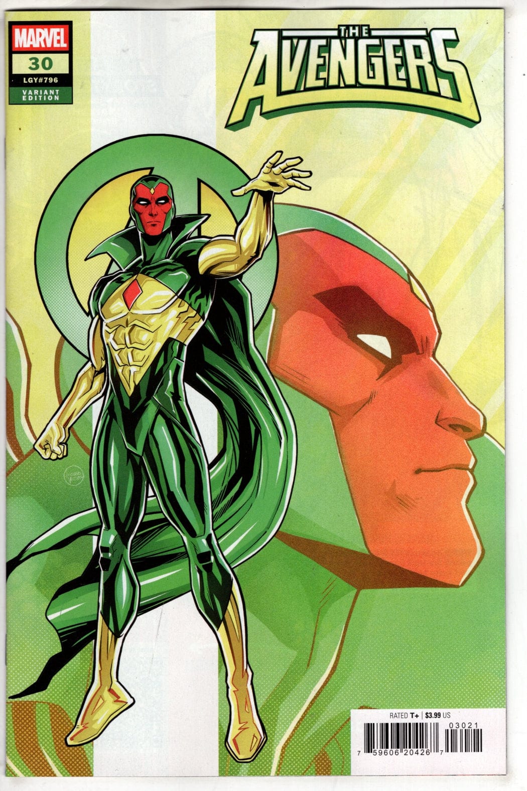 Marvel NEW LAST WEEK AVENGERS #30 LUCIANO VECCHIO VISION VARIANT