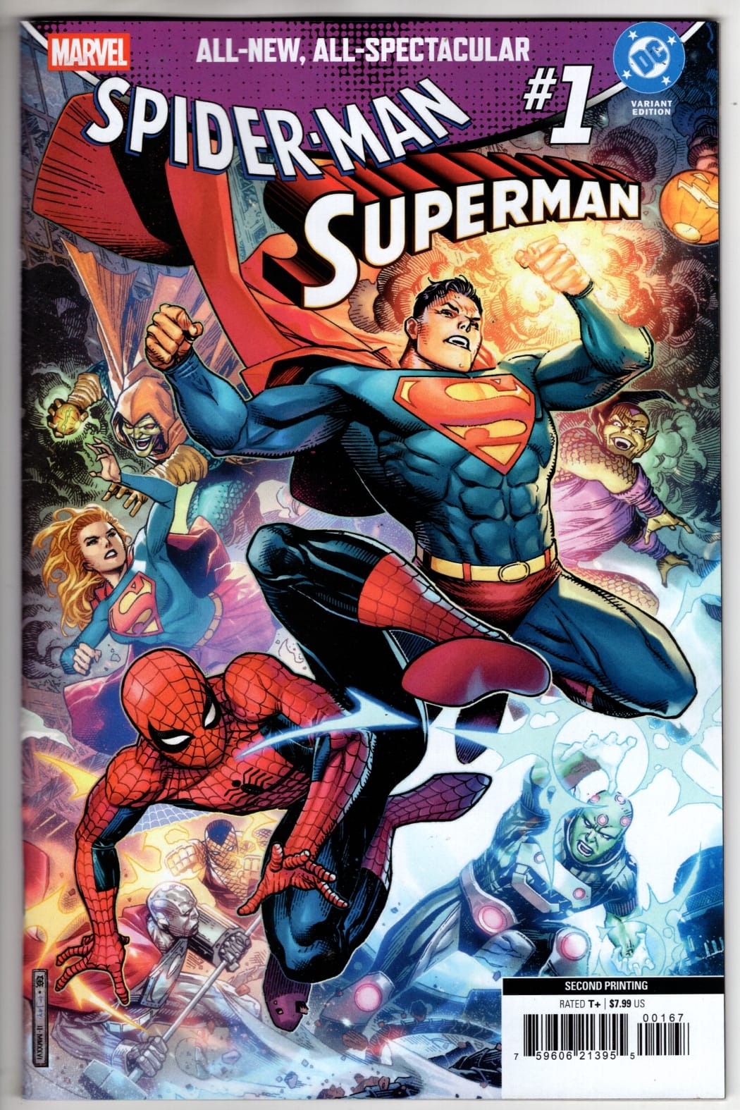 Marvel NEW NEXT WEEK MARVEL/DC: SPIDER-MAN/SUPERMAN #1 JIM CHEUNG 2ND PRINTING VARIANT (VF/NM)