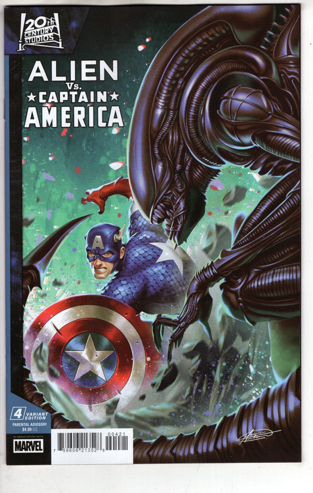 Marvel NEW THIS WEEK ALIEN VS. CAPTAIN AMERICA #4 MATEUS MANHANINI VARIANT (VF/NM)
