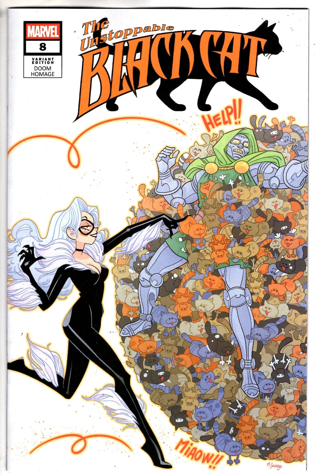 Marvel NEW THIS WEEK BLACK CAT #8 MARGUERITE SAUVAGE DOOM HOMAGE VARIANT (VF/NM)