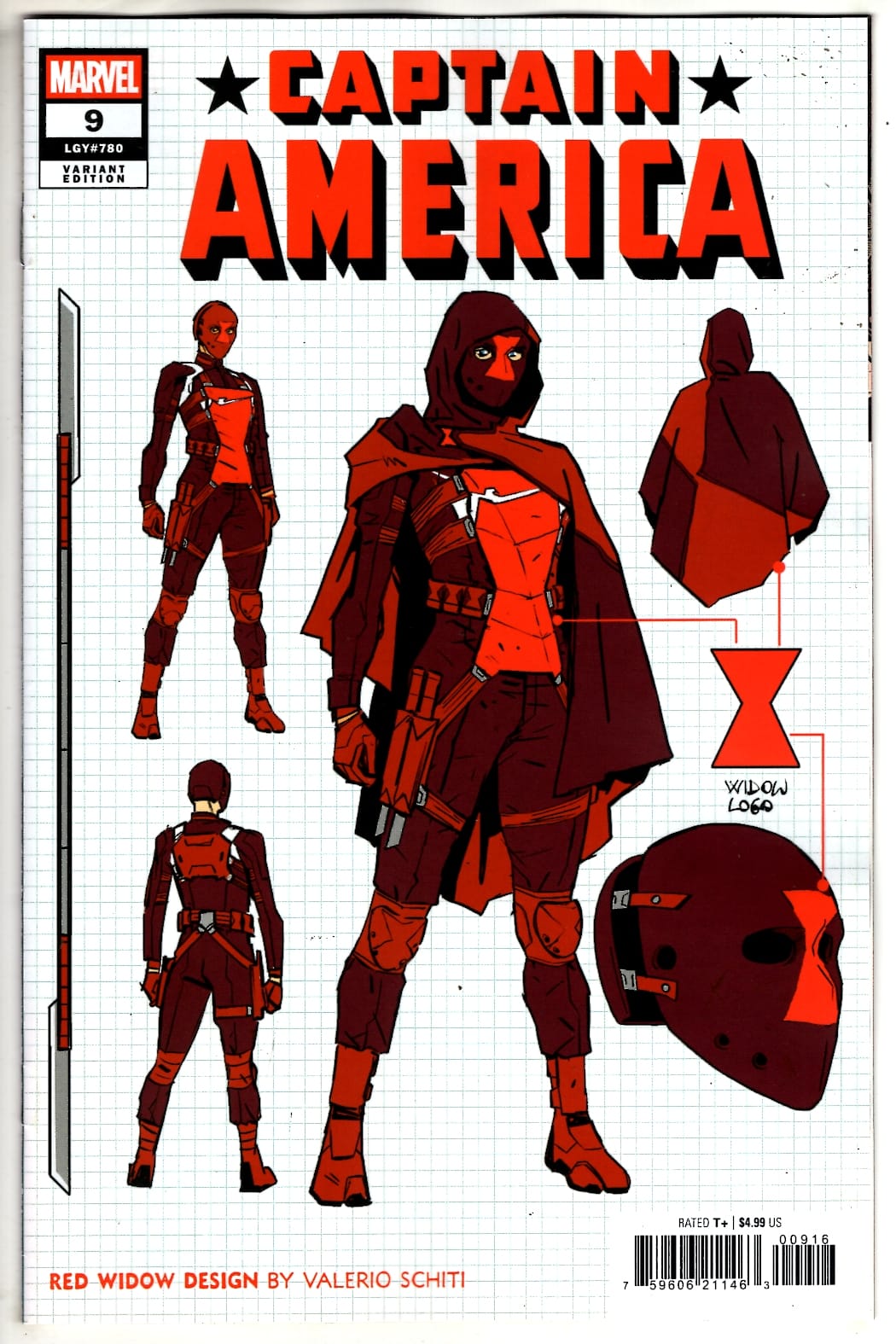 Marvel NEW THIS WEEK CAPTAIN AMERICA #9 VALERIO SCHITI DESIGN VARIANT (VF/NM)