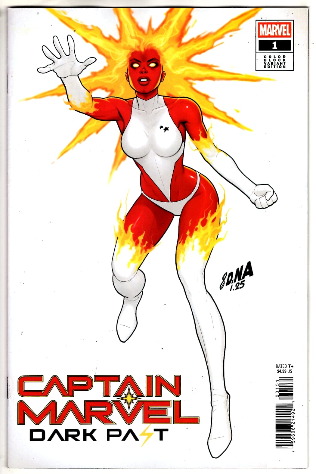 Marvel NEW THIS WEEK CAPTAIN MARVEL: DARK PAST #1 DAVID NAKAYAMA COLOR BLOCK WHITE VARIANT (VF/NM)