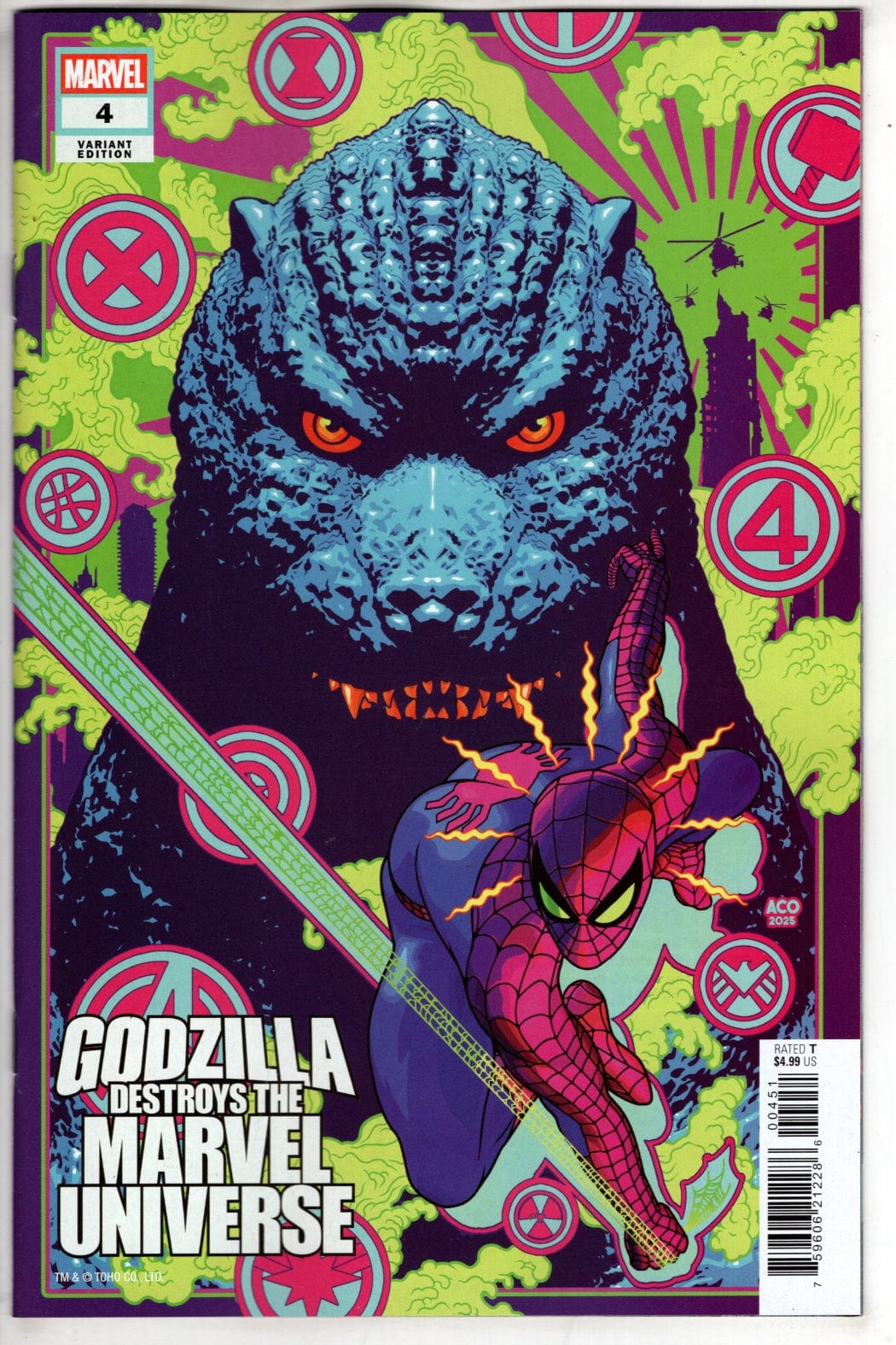 Marvel NEW THIS WEEK GODZILLA DESTROYS THE MARVEL UNIVERSE #4 ACO VARIANT