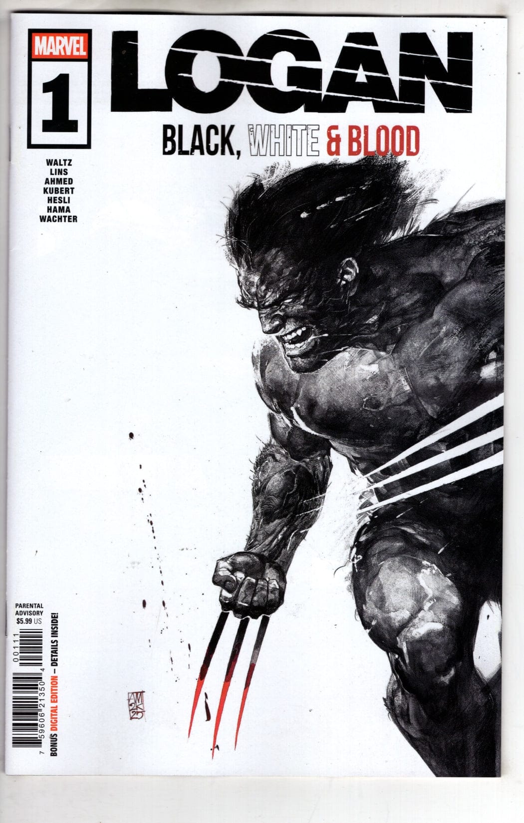 Marvel NEW THIS WEEK LOGAN: BLACK WHITE & BLOOD #1 (VF/NM)