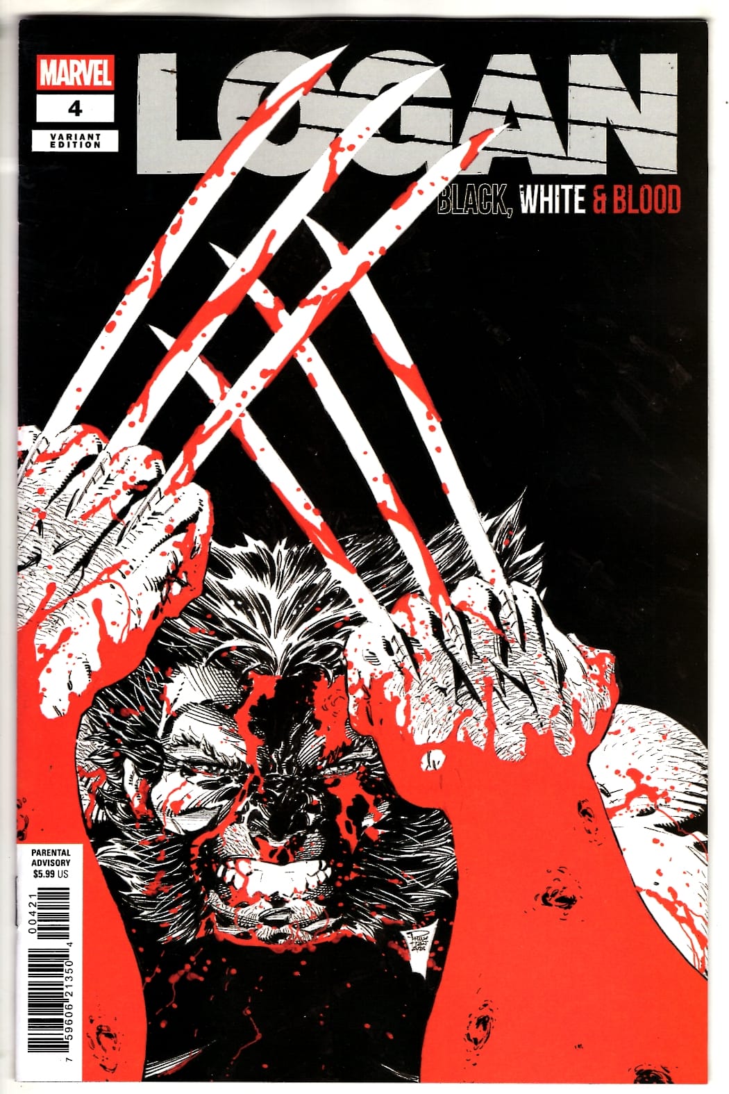Marvel NEW THIS WEEK LOGAN: BLACK, WHITE & BLOOD #4 PHILIP TAN VARIANT (VF/NM)