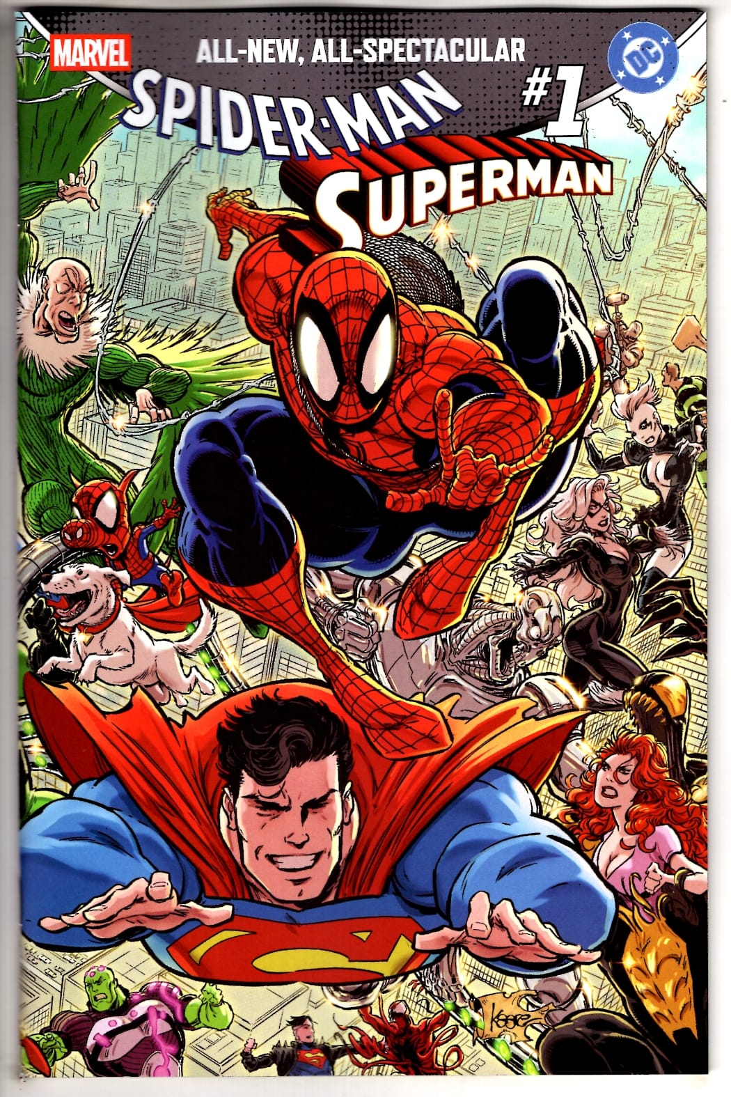 Marvel NEW THIS WEEK MARVEL/DC: SPIDER-MAN/SUPERMAN #1 CVR H KAARE ANDREWS WRAPAROUND VARIANT (VF/NM)