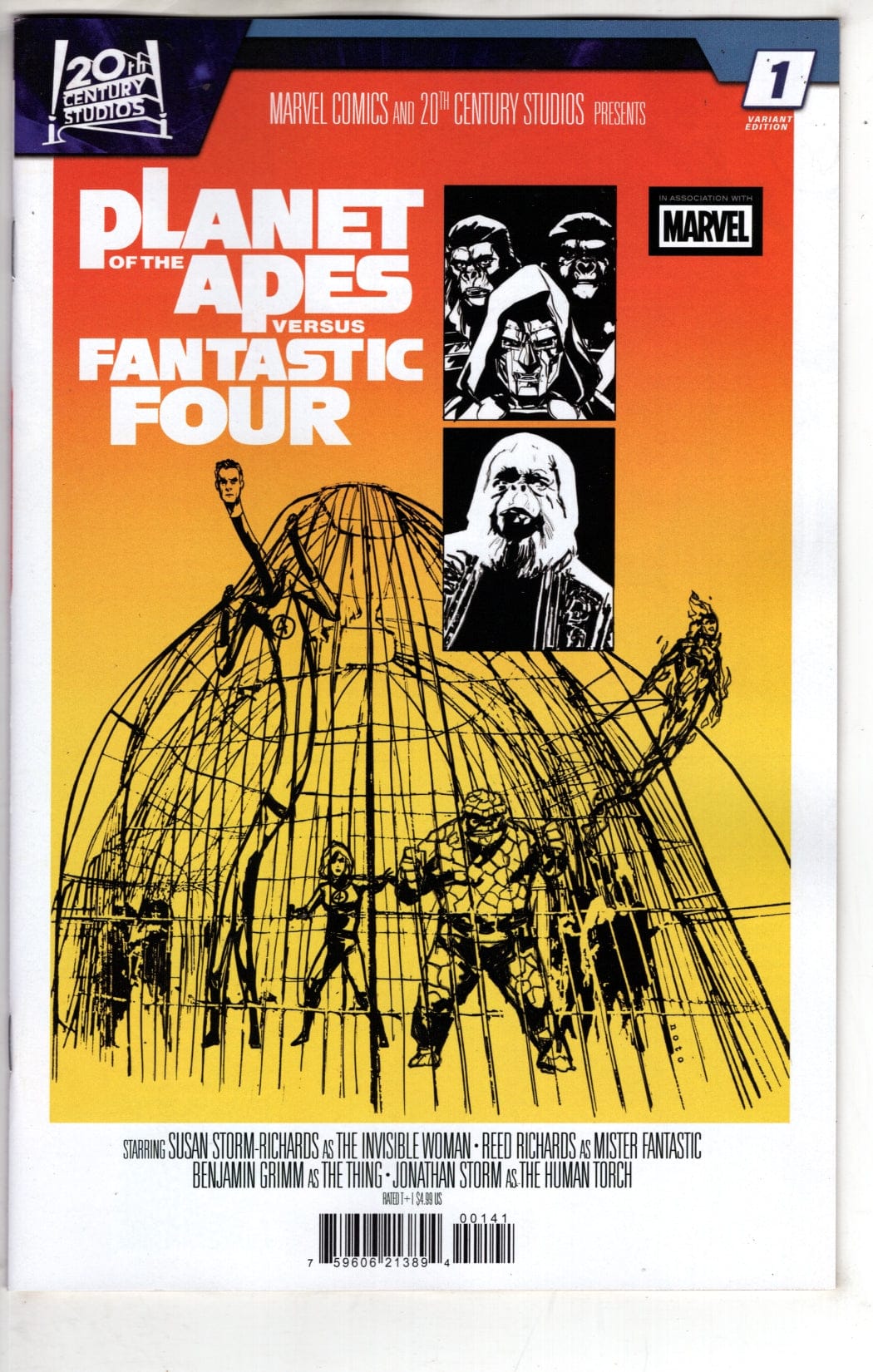 Marvel NEW THIS WEEK PLANET OF THE APES VS. FANTASTIC FOUR #1 PHIL NOTO MOVIE HOMAGE VARIANT (VF/NM)